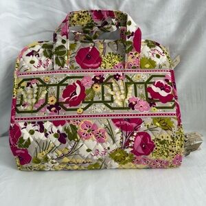 Vera Bradley Pink and Green Floral Cosmetic Travel Bag